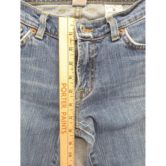 Lucky Brand Jeans Womens 6 28 Blue Sundown Jean Dungarees Flare Distressed USA - Picture 6 of 16